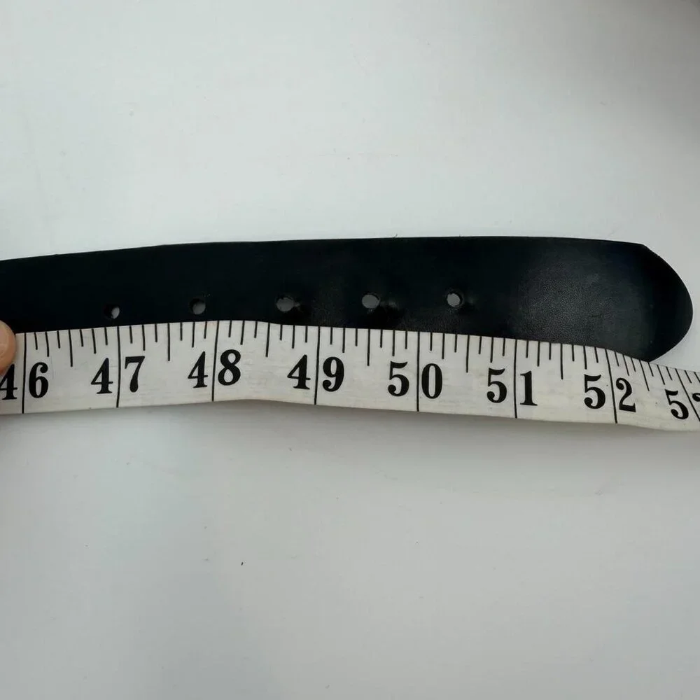 Vintage USA Made Black Leather Belt Size 48 Nevada Pull-Up